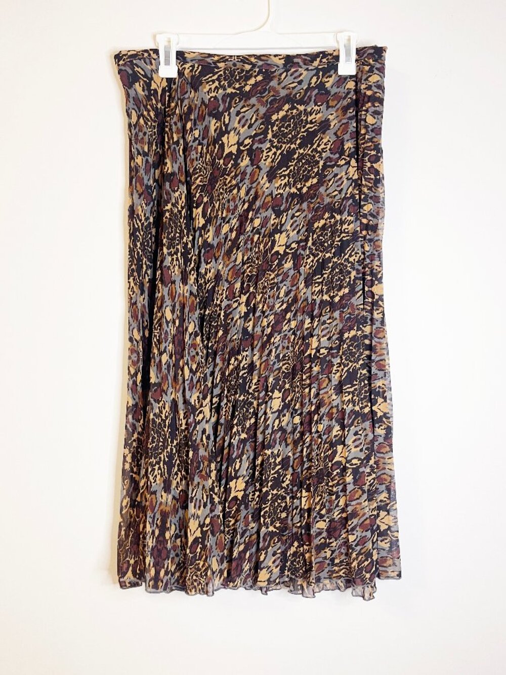 Garnet Hill Whimsigoth Pleated Midi Skirt Size 12 Boho Dark Academia Flowy